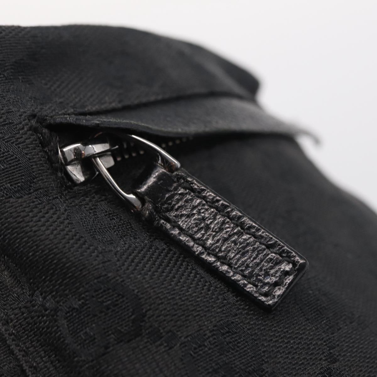 GUCCI GG Canvas Waist Bag Black Silver 28566 Auth mr3080A