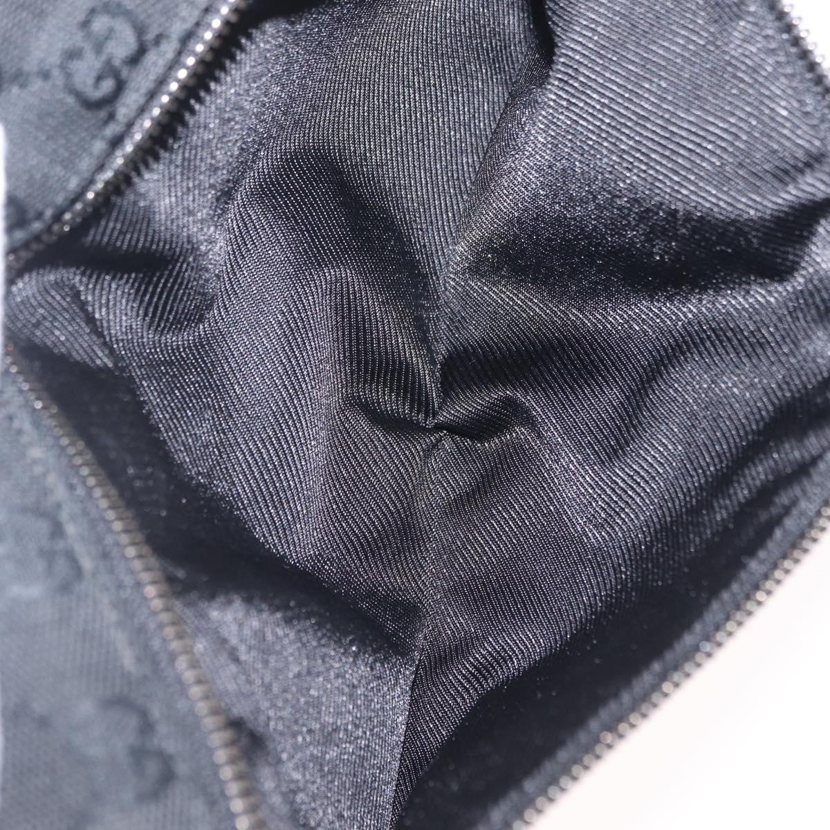 GUCCI GG Canvas Waist Bag Black Silver 28566 Auth mr3080A
