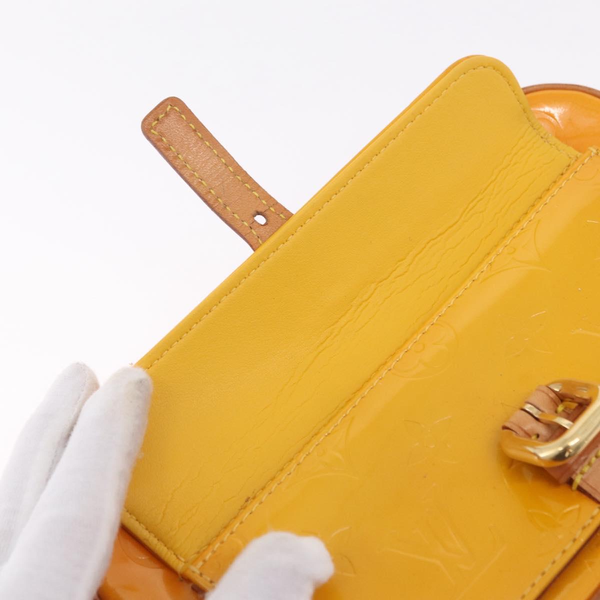LOUIS VUITTON Monogram Vernis Christy MM Shoulder Bag Jaune M91108 Auth mr3084A