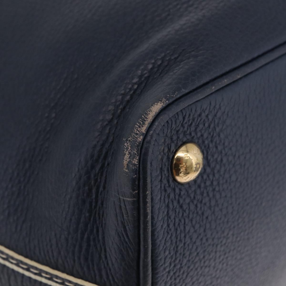 LOUIS VUITTON Tobago T&B Shoe Bag Hand Bag Leather Navy M95149 LV Auth mr3089A