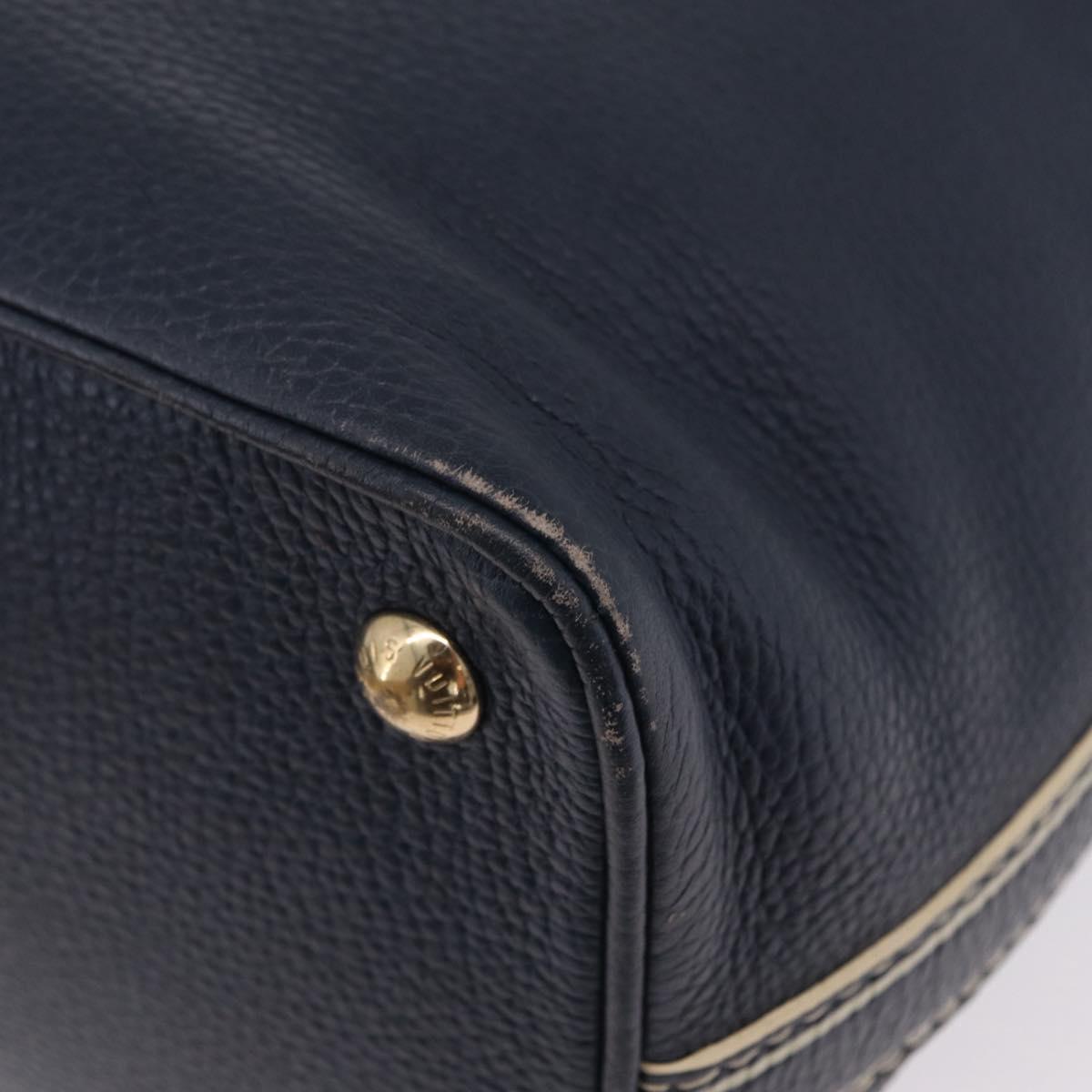 LOUIS VUITTON Tobago T&B Shoe Bag Hand Bag Leather Navy M95149 LV Auth mr3089A