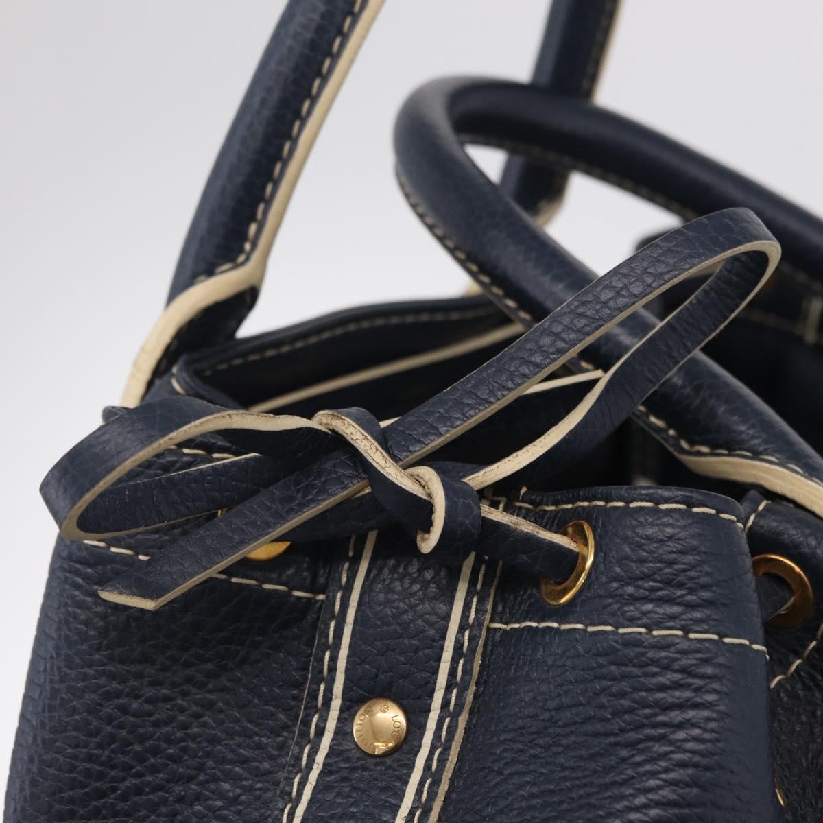 LOUIS VUITTON Tobago T&B Shoe Bag Hand Bag Leather Navy M95149 LV Auth mr3089A