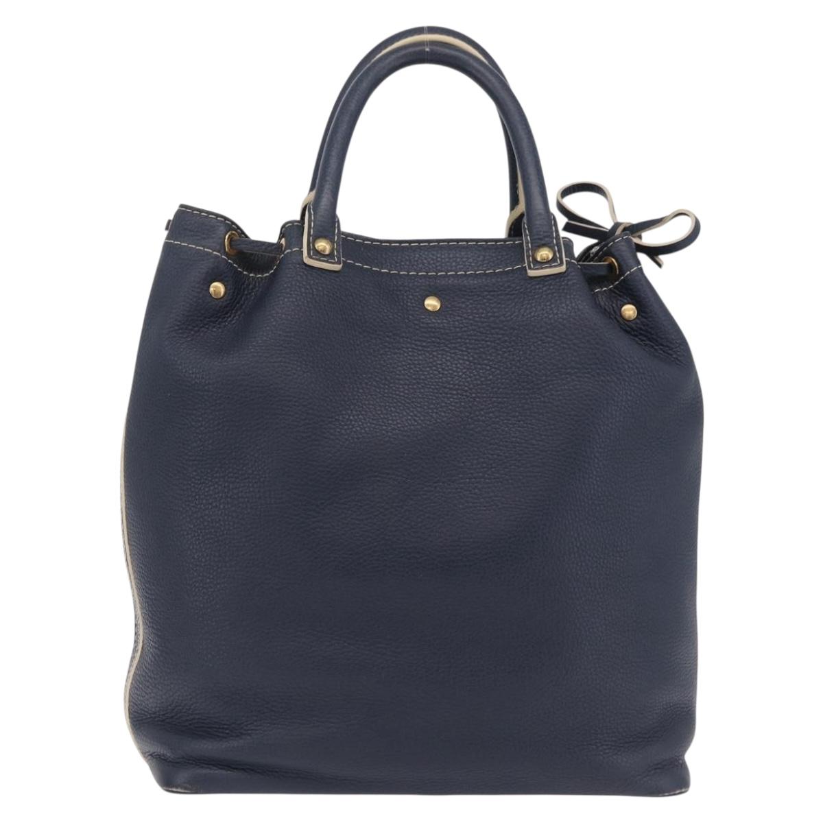 LOUIS VUITTON Tobago T&B Shoe Bag Hand Bag Leather Navy M95149 LV Auth mr3089A