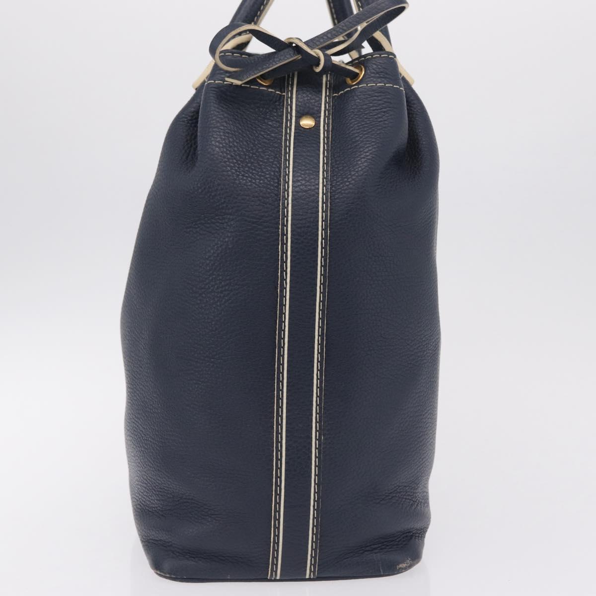 LOUIS VUITTON Tobago T&B Shoe Bag Hand Bag Leather Navy M95149 LV Auth mr3089A