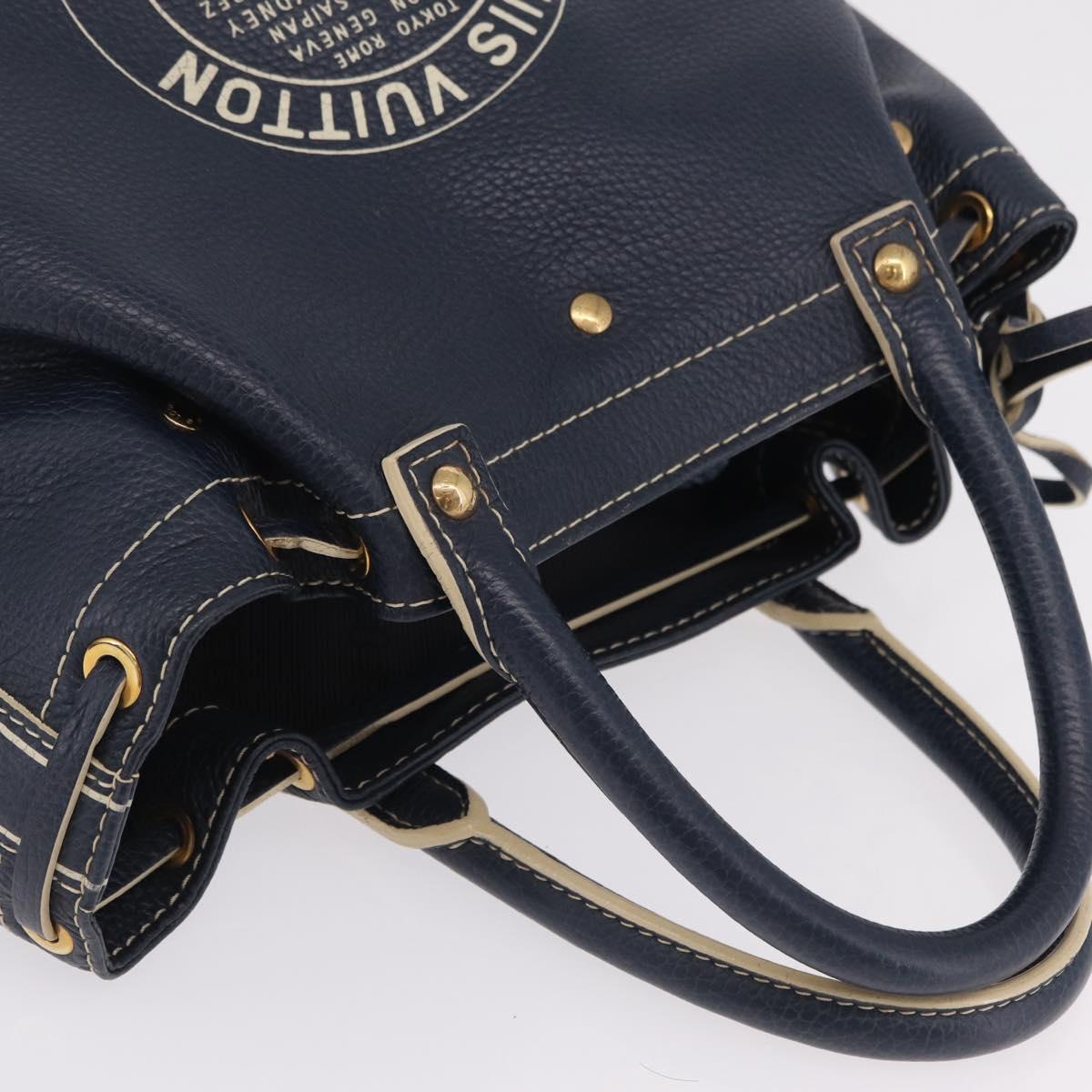 LOUIS VUITTON Tobago T&B Shoe Bag Hand Bag Leather Navy M95149 LV Auth mr3089A