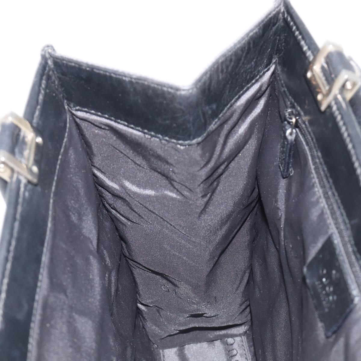 GUCCI GG Canvas Jackie Hand Bag Black Silver 002 1065 Auth mr3094A