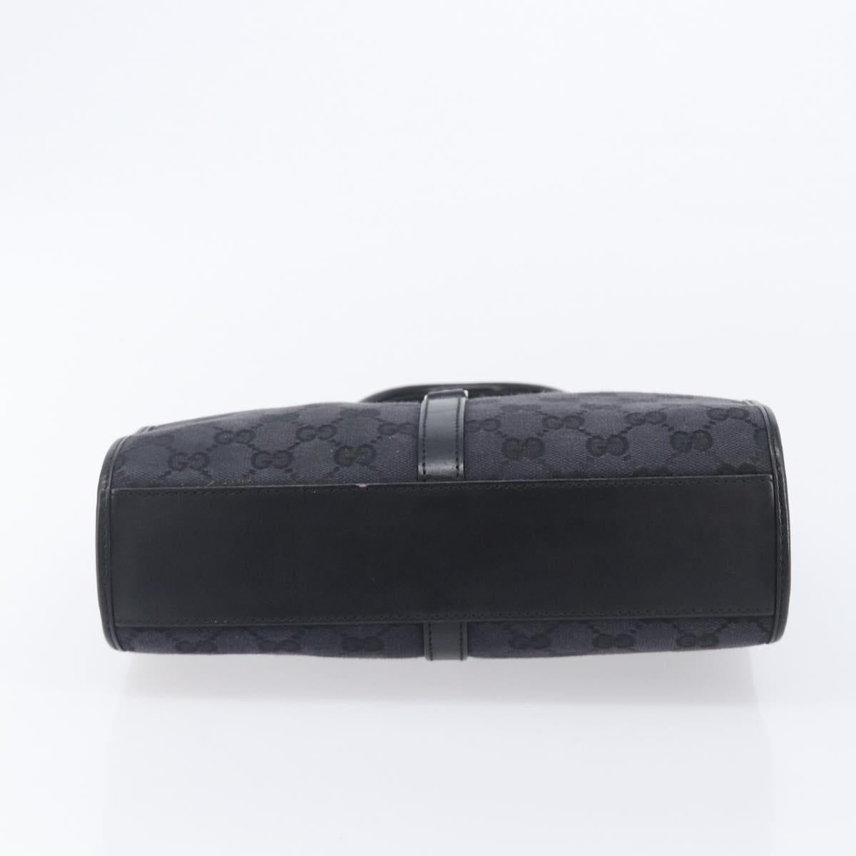 GUCCI GG Canvas Jackie Hand Bag Black Silver 002 1065 Auth mr3094A