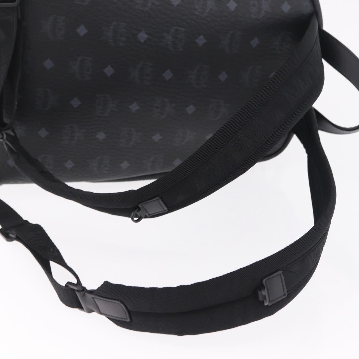 MCM Vicetos Backpack PVC Leather Black Auth mr3096A