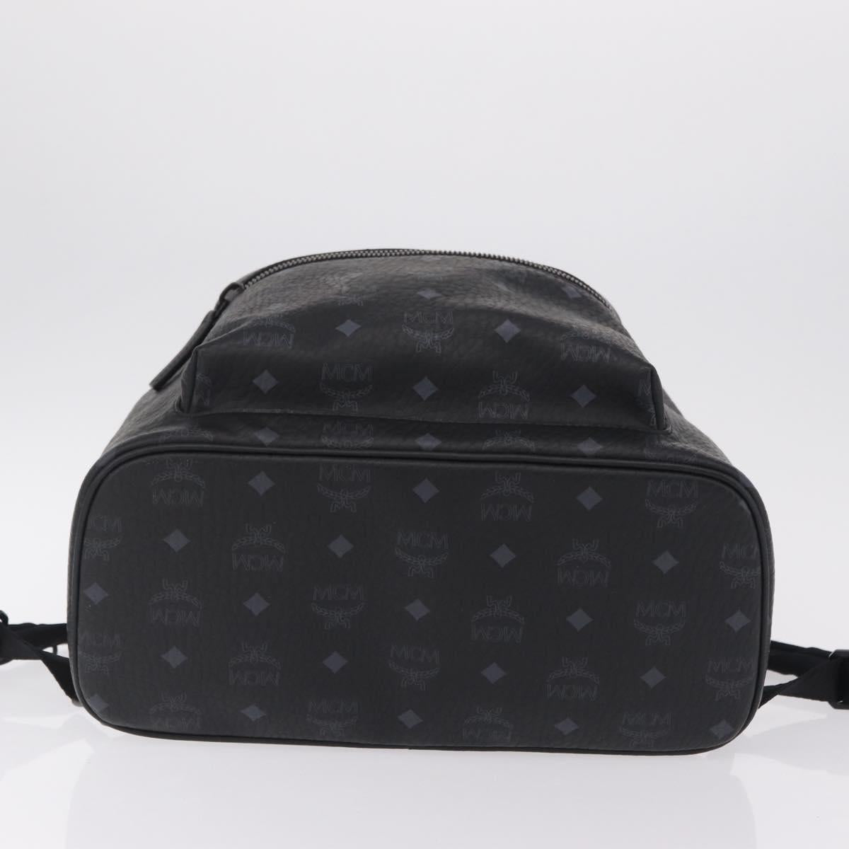 MCM Vicetos Backpack PVC Leather Black Auth mr3096A