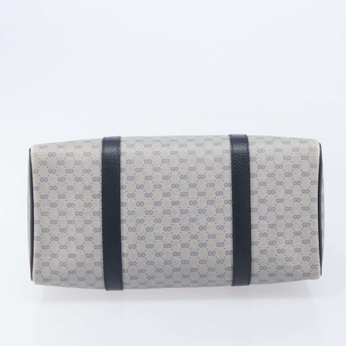 GUCCI Micro GG Sherry Line Hand Bag PVC Navy Gold Tone Auth mr3102