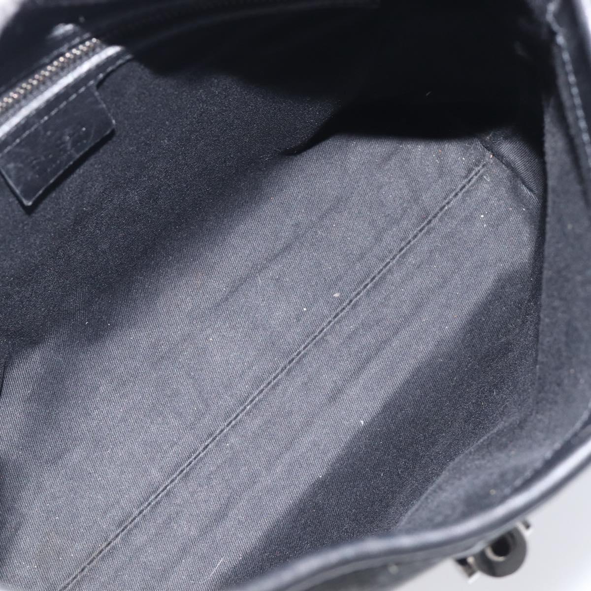 GUCCI GG Canvas Jackie Shoulder Bag Black Silver 110291 Auth mr3106A