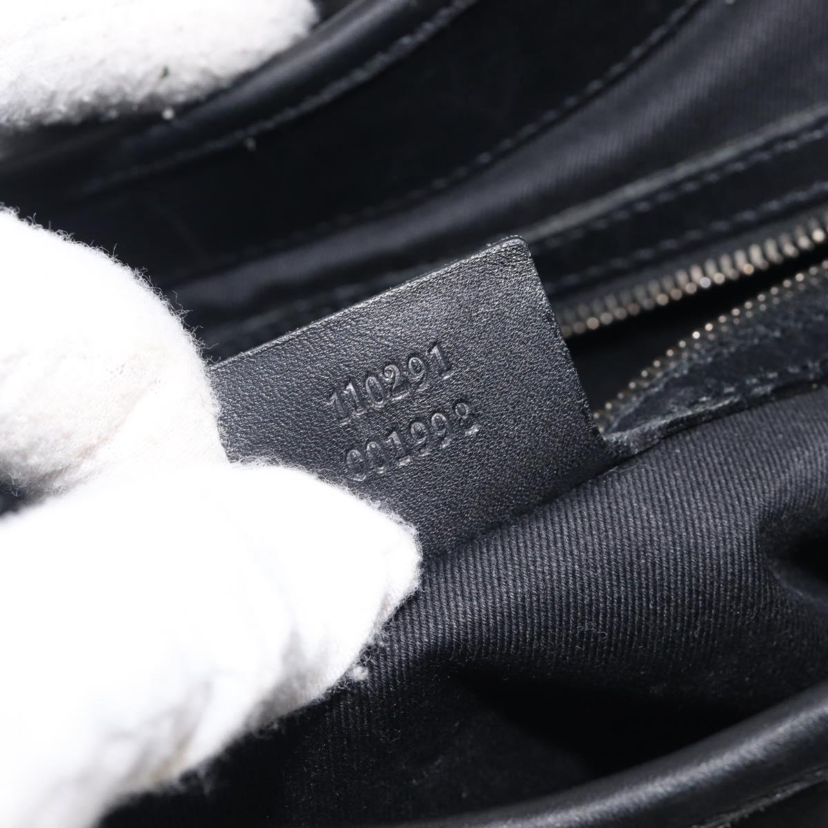GUCCI GG Canvas Jackie Shoulder Bag Black Silver 110291 Auth mr3106A