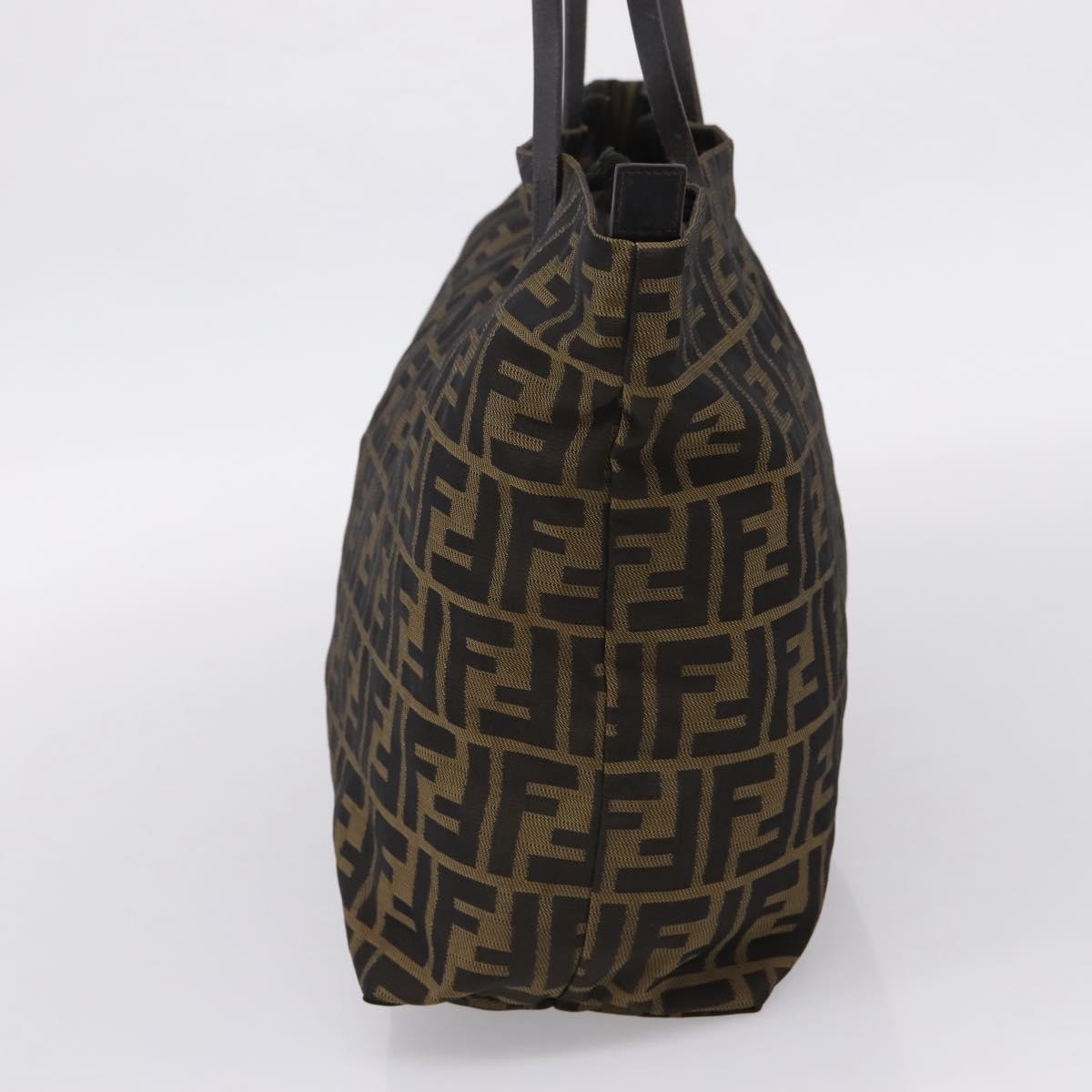 FENDI Zucca Canvas Tote Bag Brown 8BH025 Auth mr3111
