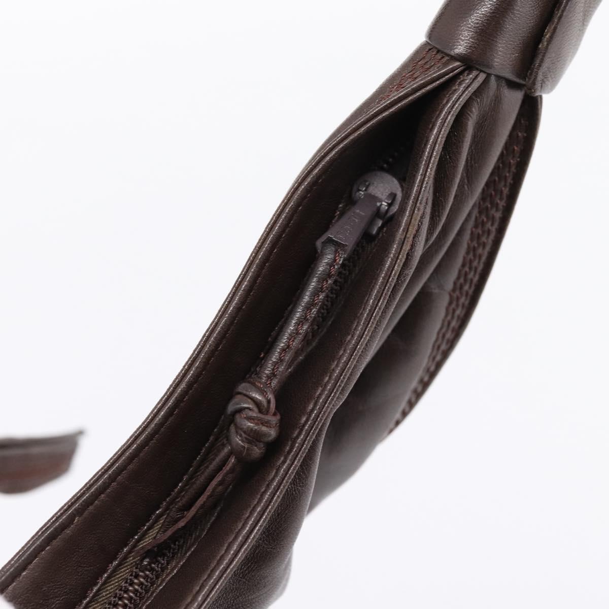 LOEWE Anagram Shoulder Bag Leather Brown Auth mr3113
