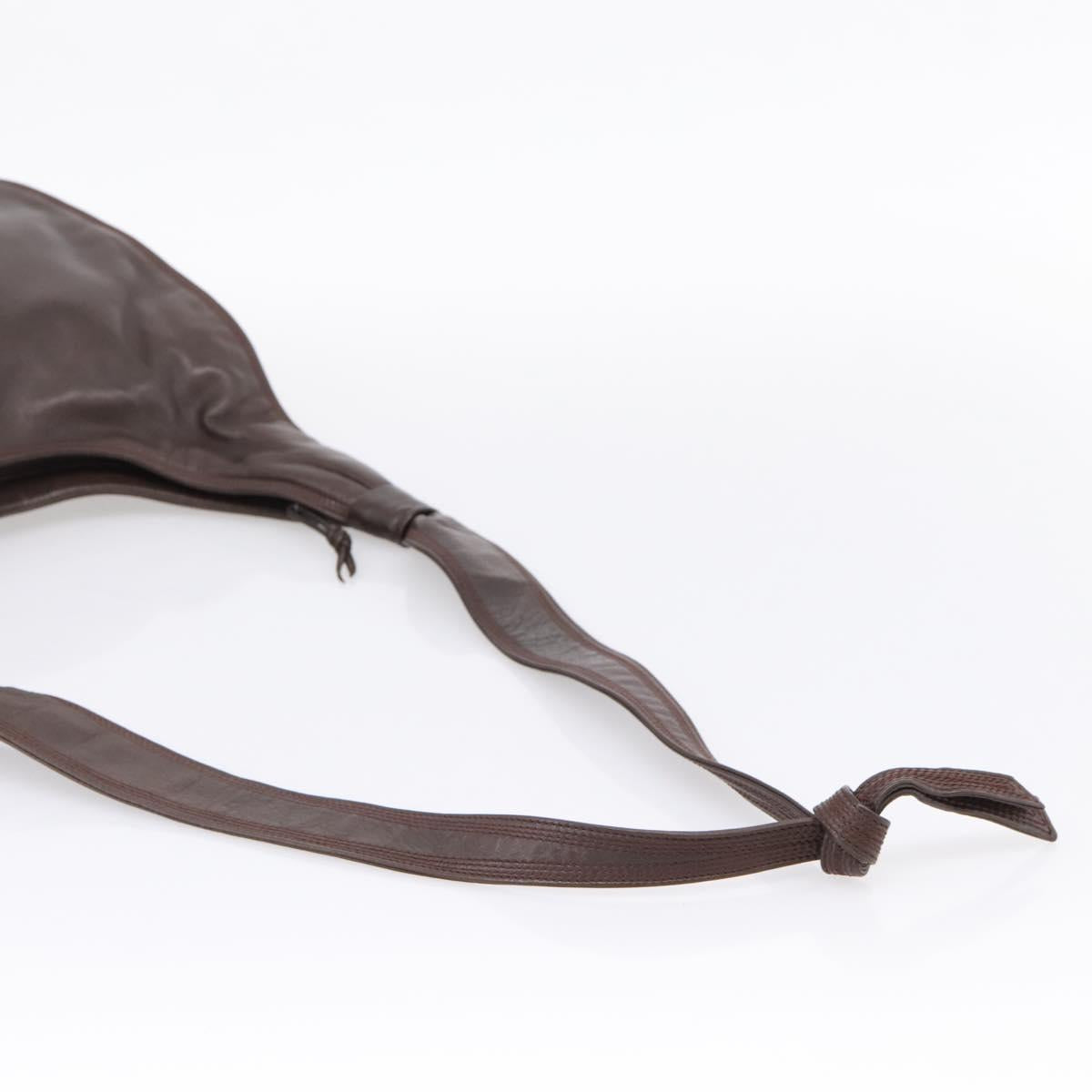 LOEWE Anagram Shoulder Bag Leather Brown Auth mr3113
