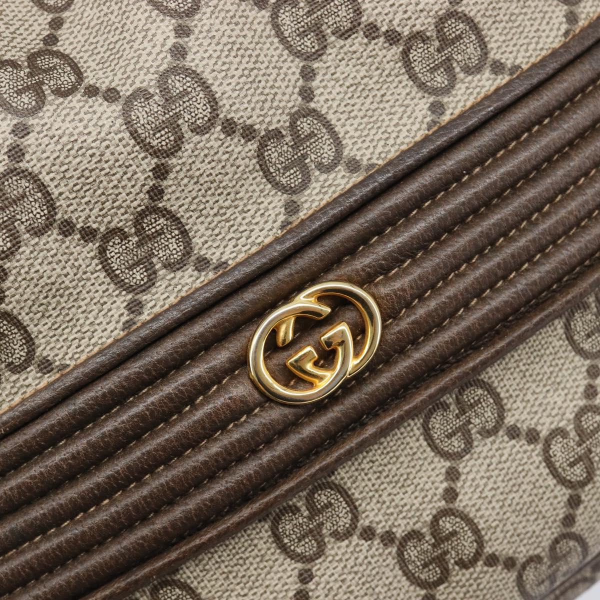 GUCCI Old Gucci Shoulder Bag PVC Leather Brown Gold Tone 30 01 5806 Auth mr3116A