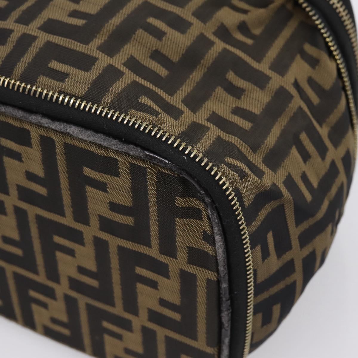 FENDI Zucca Canvas Pouch Brown Gold Tone Auth mr3117