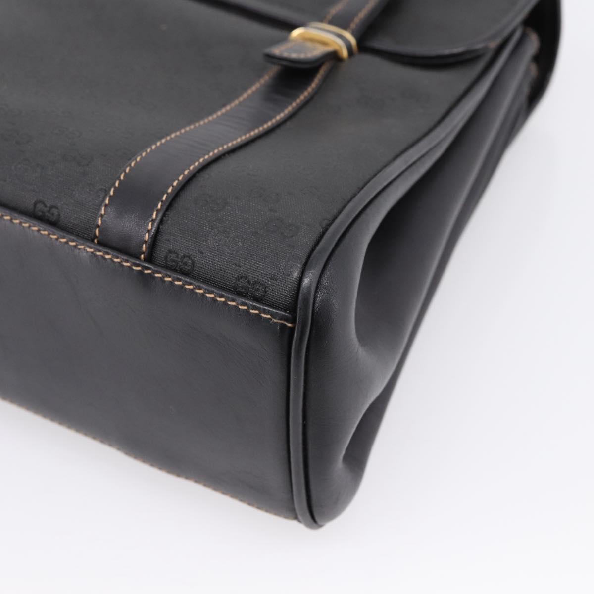 GUCCI Micro GG Hand Bag PVC Black Gold Tone 000 46 4857 Auth mr3118