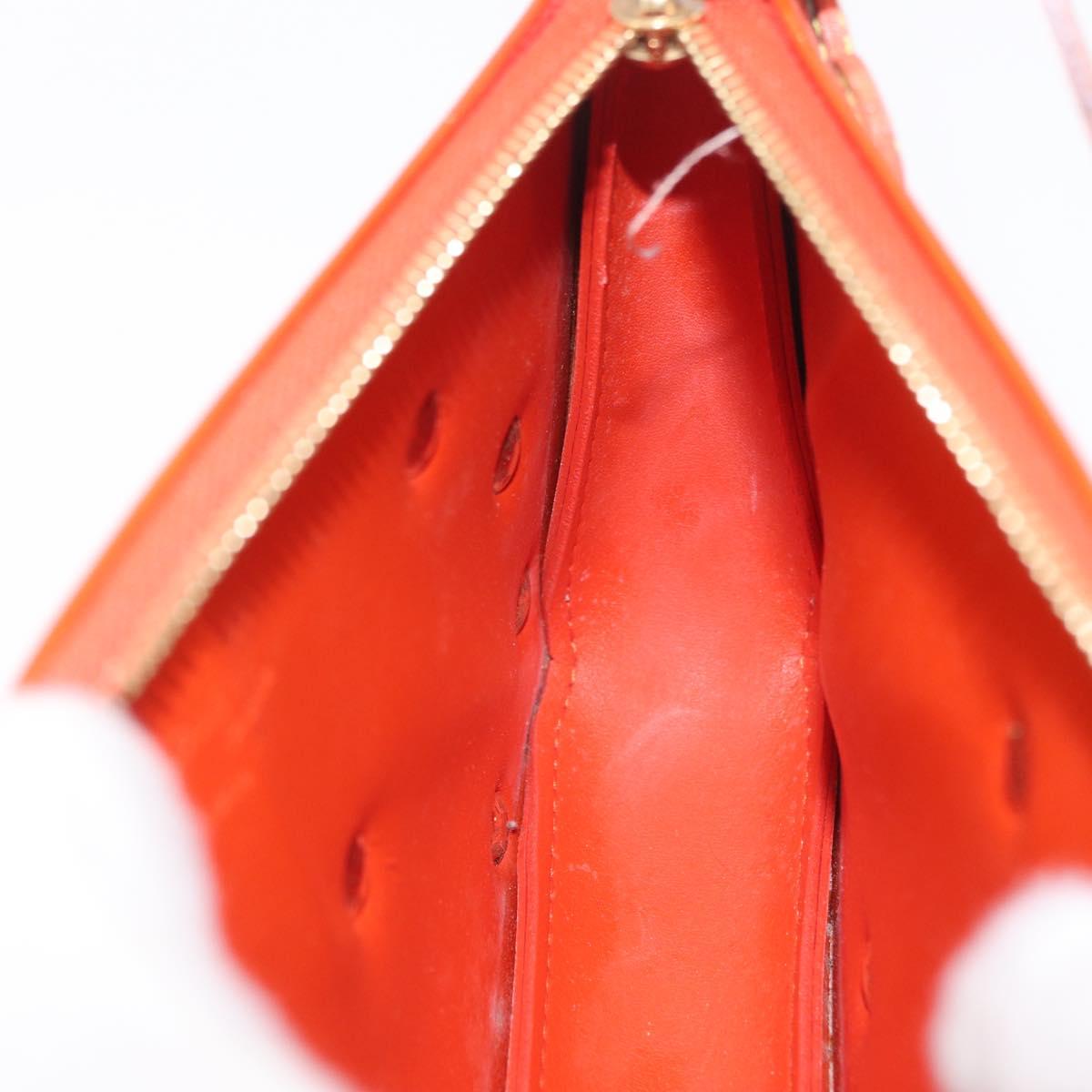 LOUIS VUITTON Monogram Vernis Flower Lexington Pouch Orange M92247 Auth mr3120A