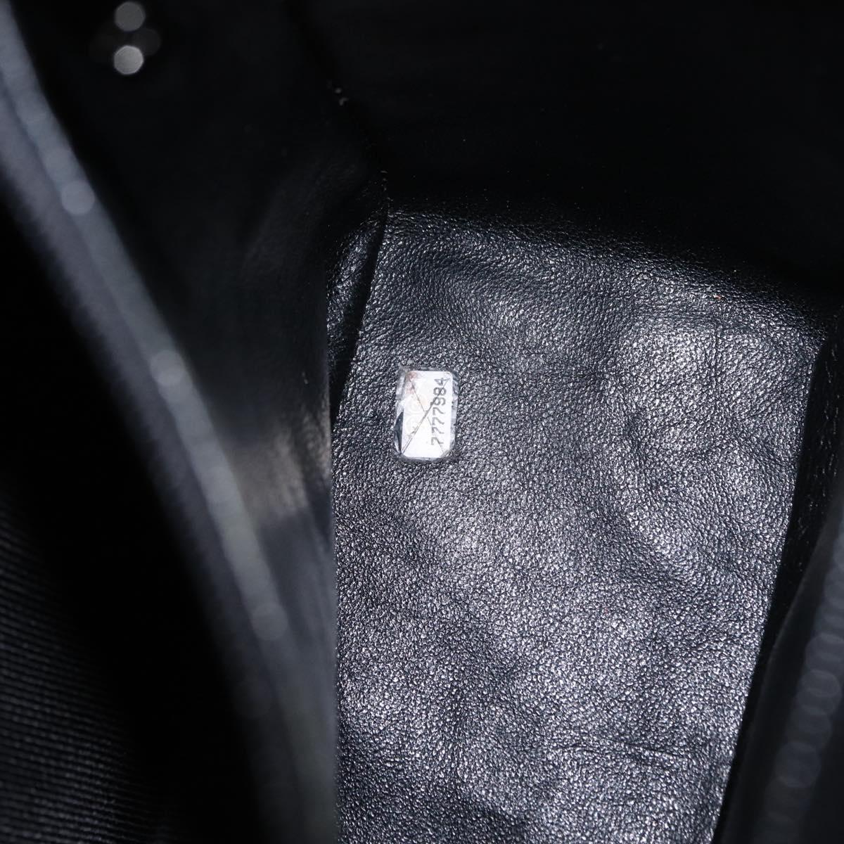 CHANEL Patent leather Hand Bag Leather Black Silver CC Auth mr3124