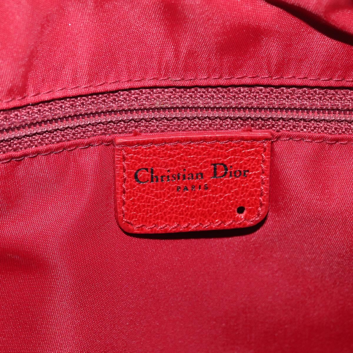 Christian Dior Trotter Canvas Hand Bag PVC Brown Silver Auth mr3125V