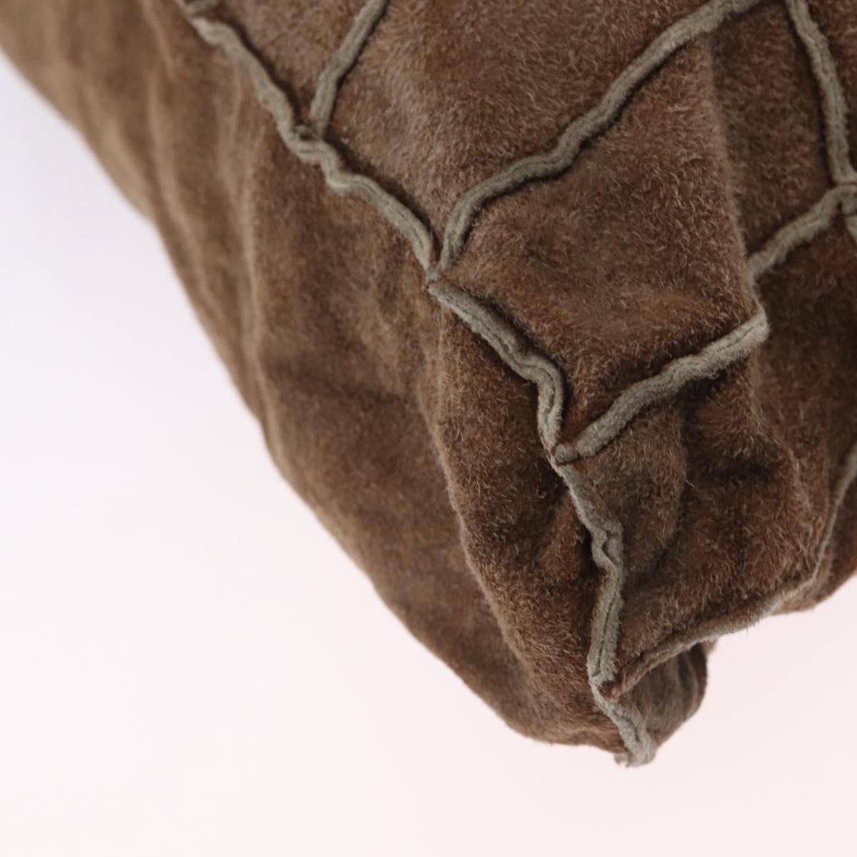 CHANEL Tote Bag Suede Brown CC Auth mr3127A