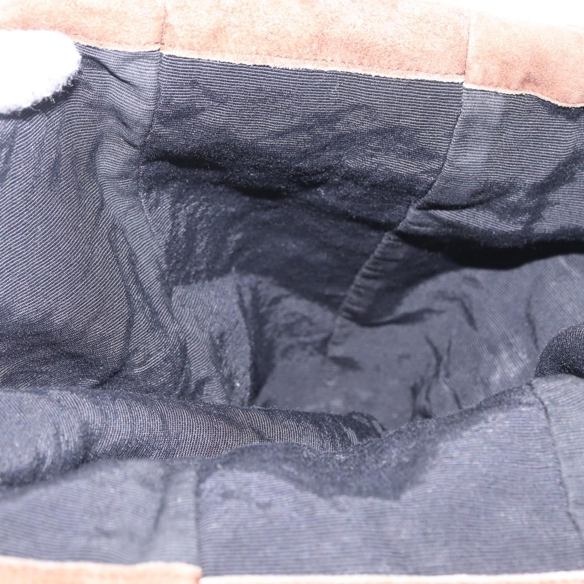 CHANEL Tote Bag Suede Brown CC Auth mr3127A