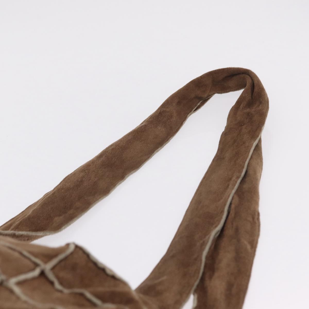 CHANEL Tote Bag Suede Brown CC Auth mr3127A