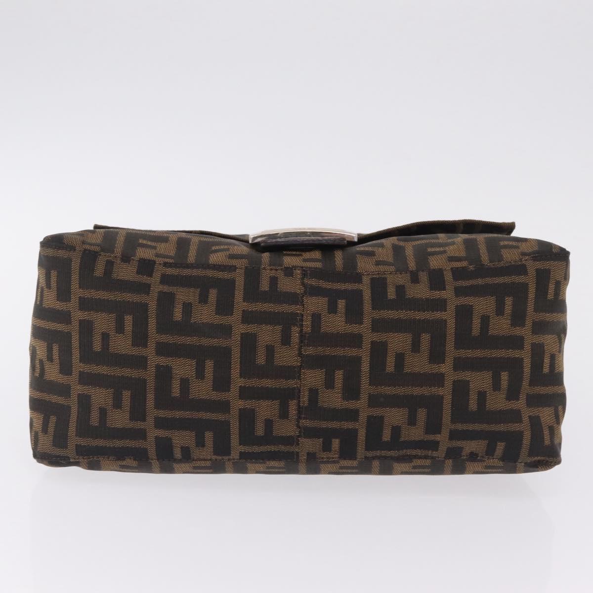 FENDI Zucca Canvas Mamma Baguette Shoulder Bag Brown Black 26424 Auth mr3129V