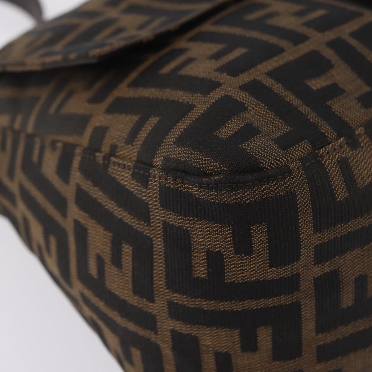 FENDI Zucca Canvas Mamma Baguette Shoulder Bag Brown Black 26424 Auth mr3129V