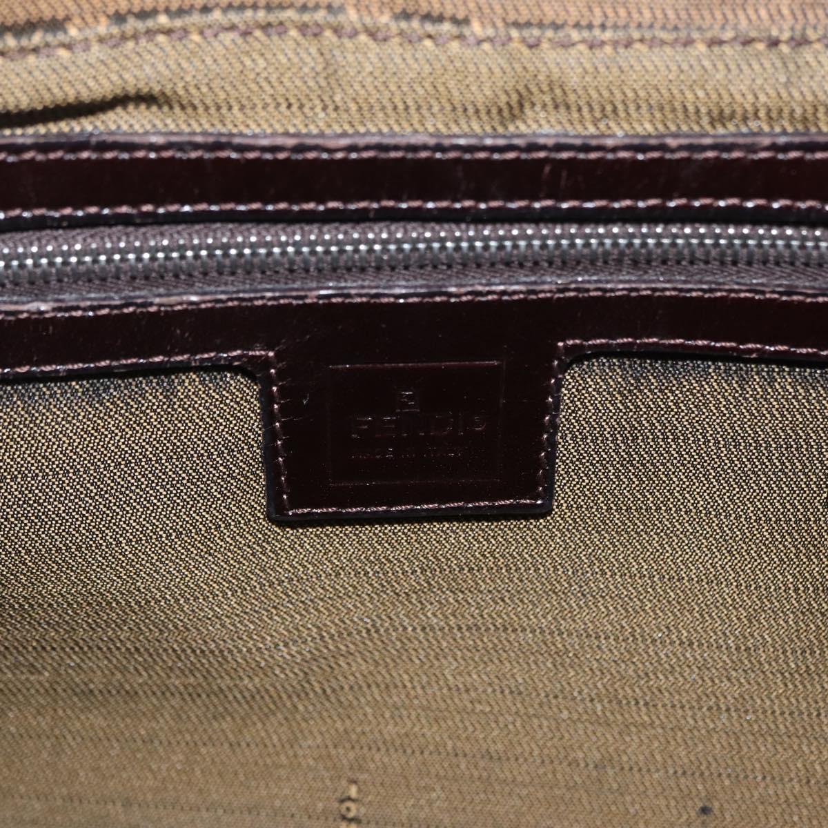 FENDI Zucca Canvas Mamma Baguette Shoulder Bag Brown Black 26424 Auth mr3129V