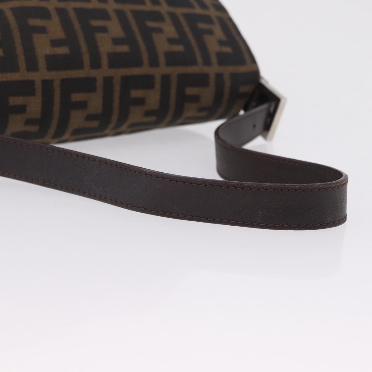FENDI Zucca Canvas Mamma Baguette Shoulder Bag Brown Black 26424 Auth mr3129V