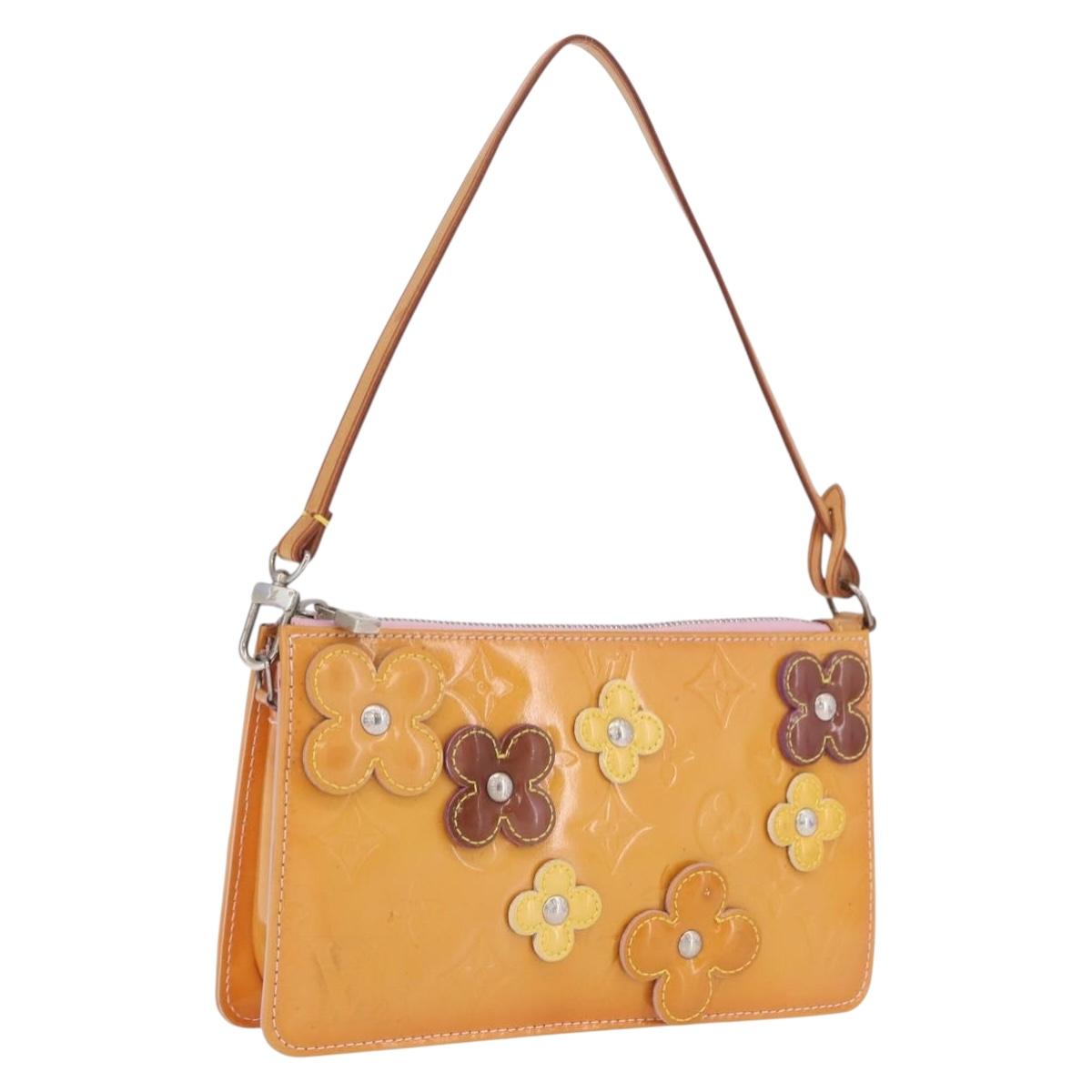 LOUIS VUITTON Monogram Vernis Flower Lexington Pouch Pink M92248 LV Auth mr3131A