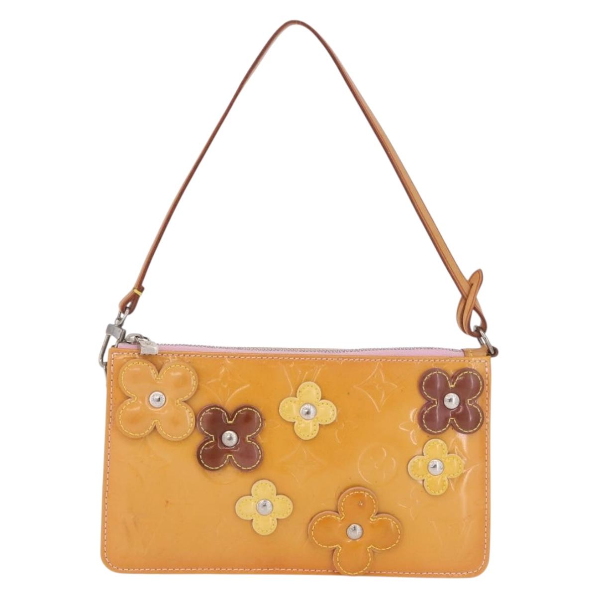 LOUIS VUITTON Monogram Vernis Flower Lexington Pouch Pink M92248 LV Auth mr3131A