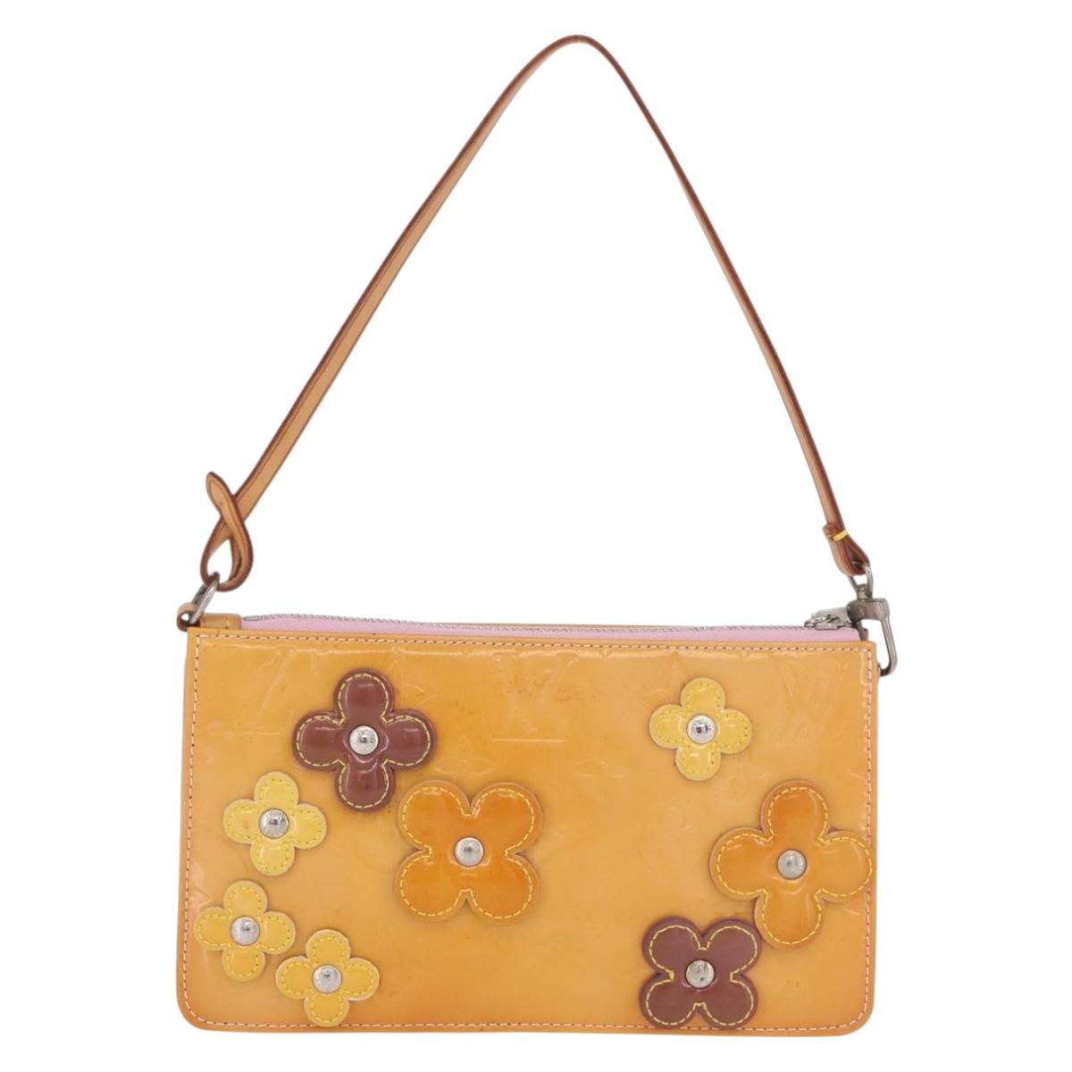 LOUIS VUITTON Monogram Vernis Flower Lexington Pouch Pink M92248 LV Auth mr3131A