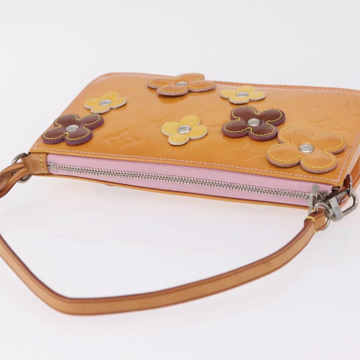 LOUIS VUITTON Monogram Vernis Flower Lexington Pouch Pink M92248 LV Auth mr3131A