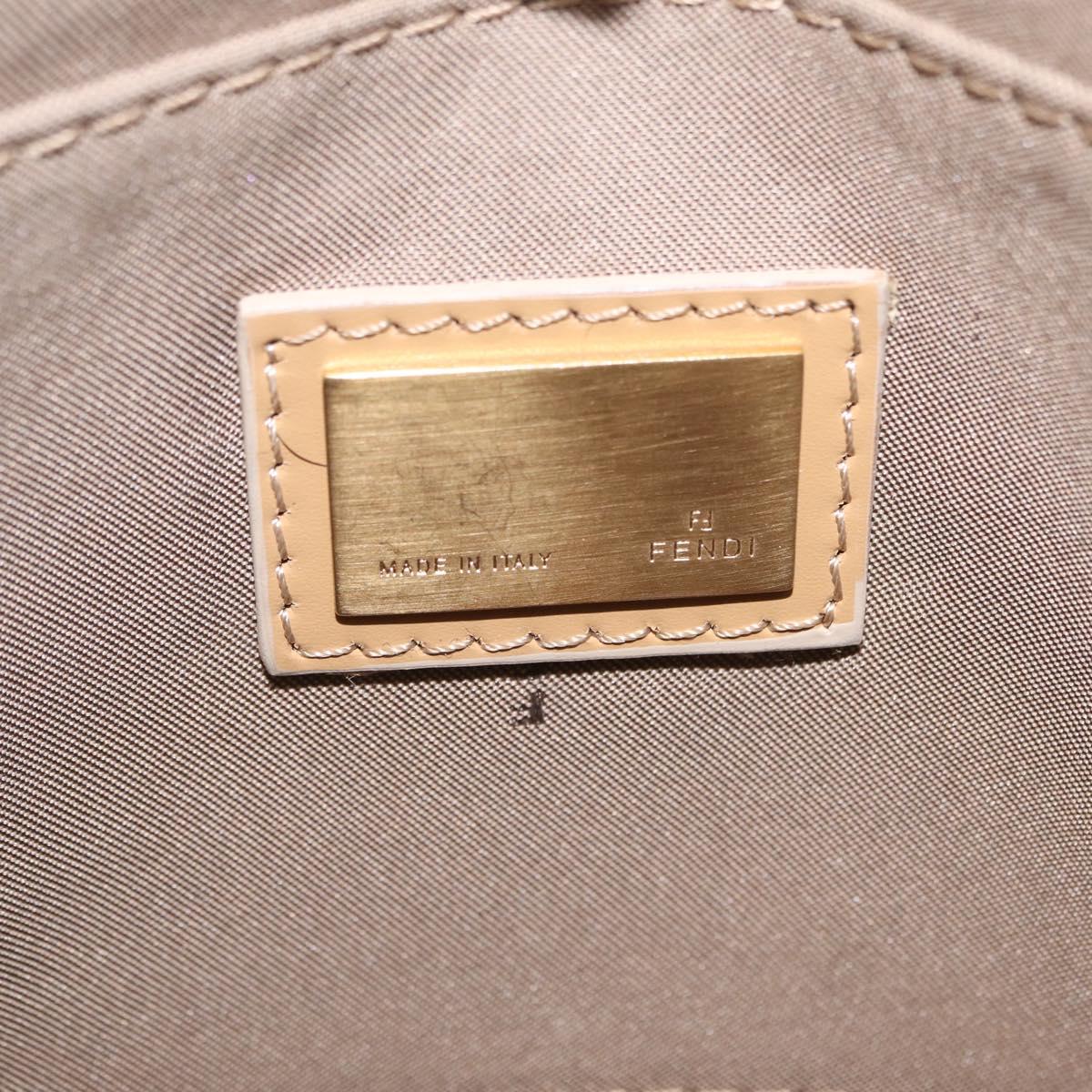 FENDI Zucchino Canvas Shoulder Bag Blue Gold Auth mr3132V