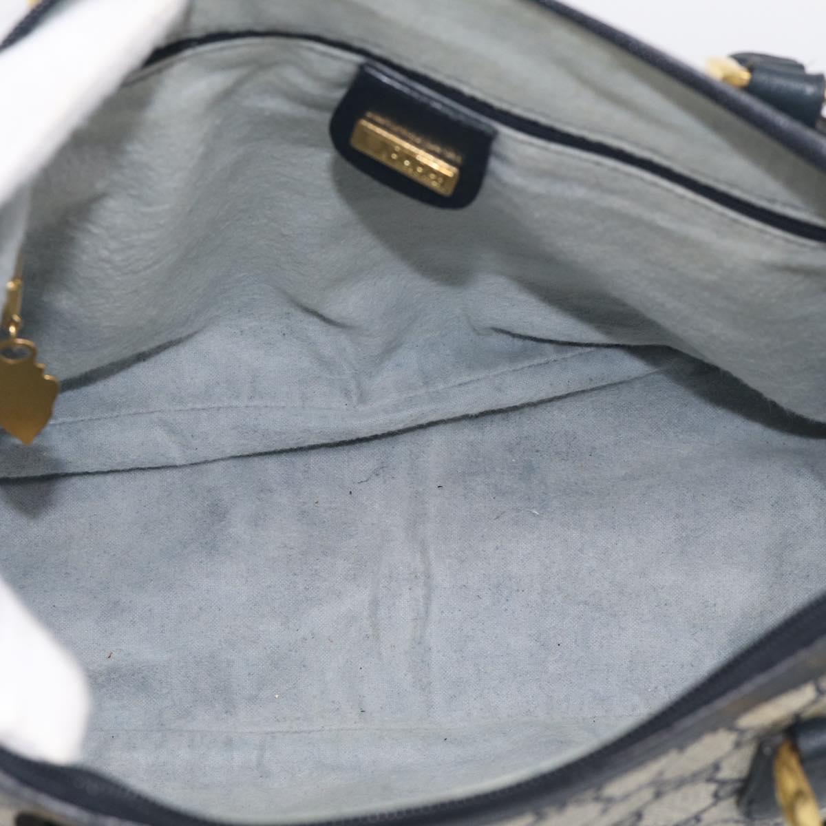 GUCCI Micro GG Supreme Hand Bag PVC 2way Navy Gold 002 122 0033 Auth mr3135