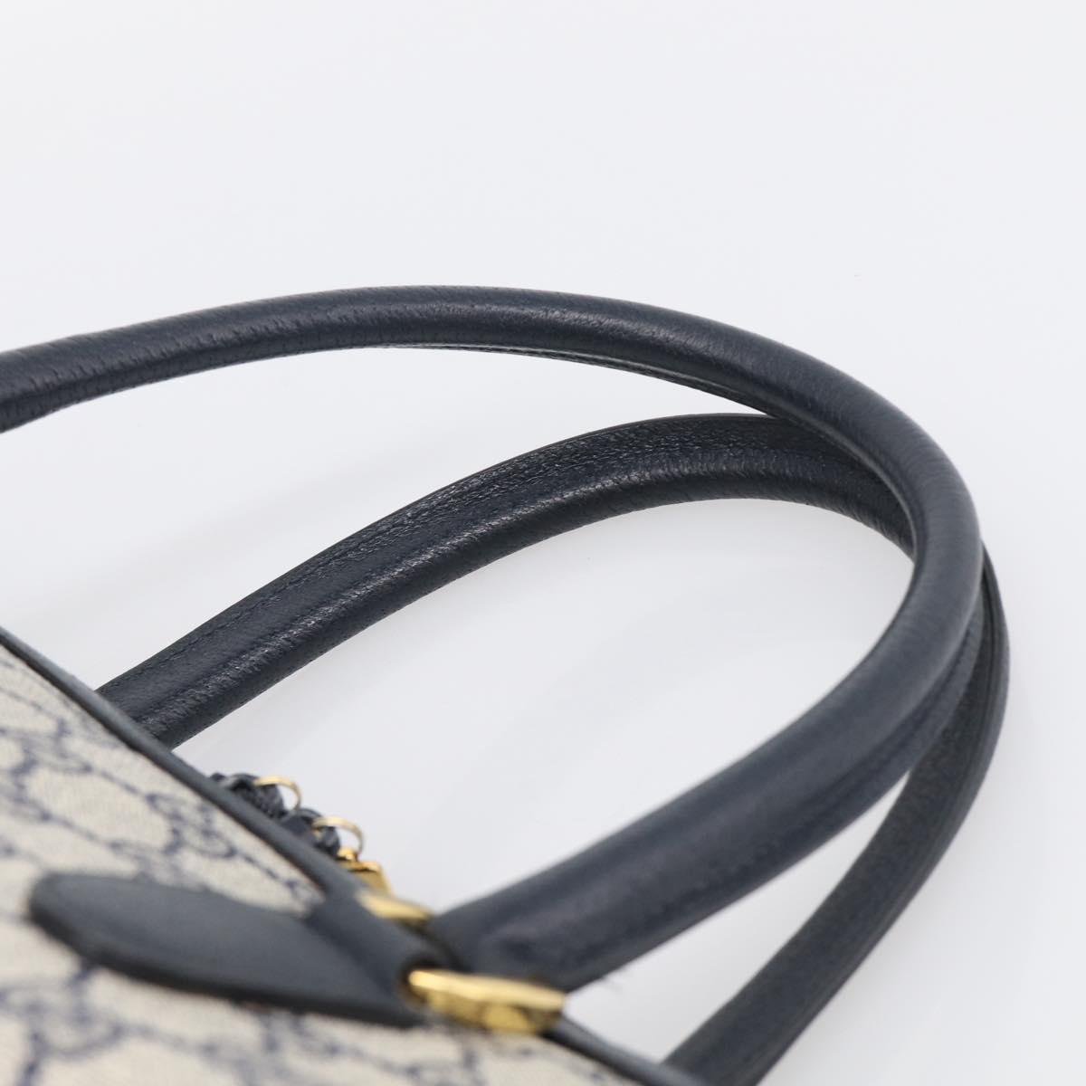 GUCCI Micro GG Supreme Hand Bag PVC 2way Navy Gold 002 122 0033 Auth mr3135