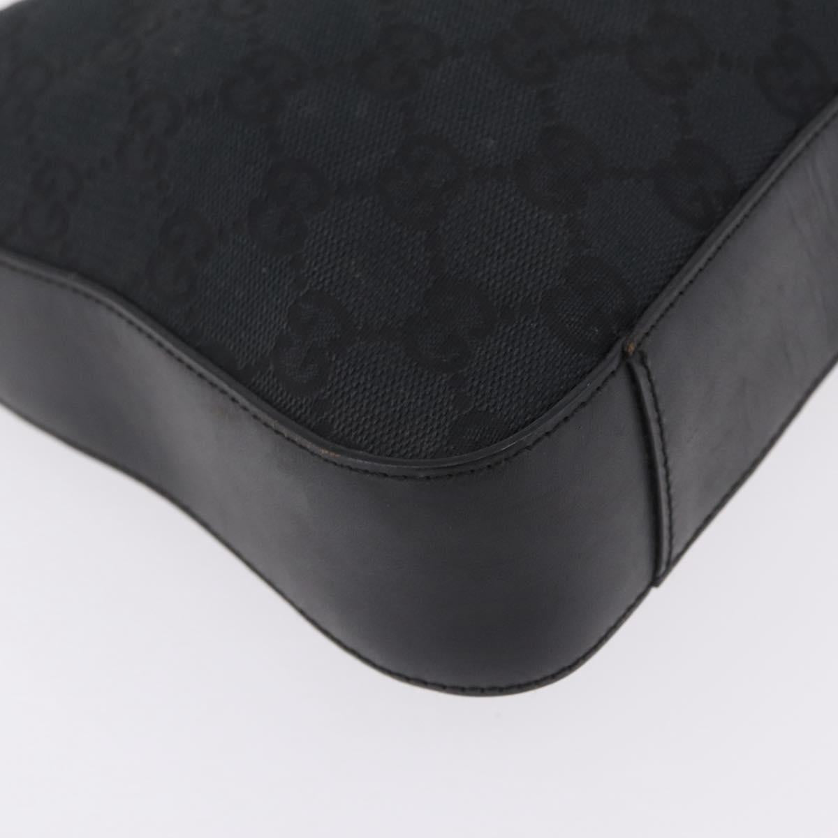 GUCCI GG Canvas Shoulder Bag Black Silver 001 3812 2123 Auth mr3137
