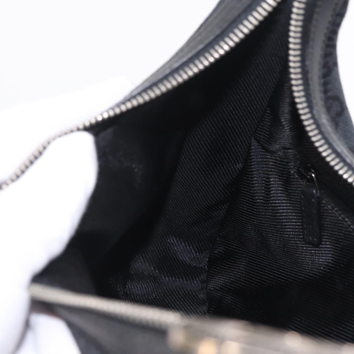 GUCCI GG Canvas Shoulder Bag Black Silver 001 3812 2123 Auth mr3137