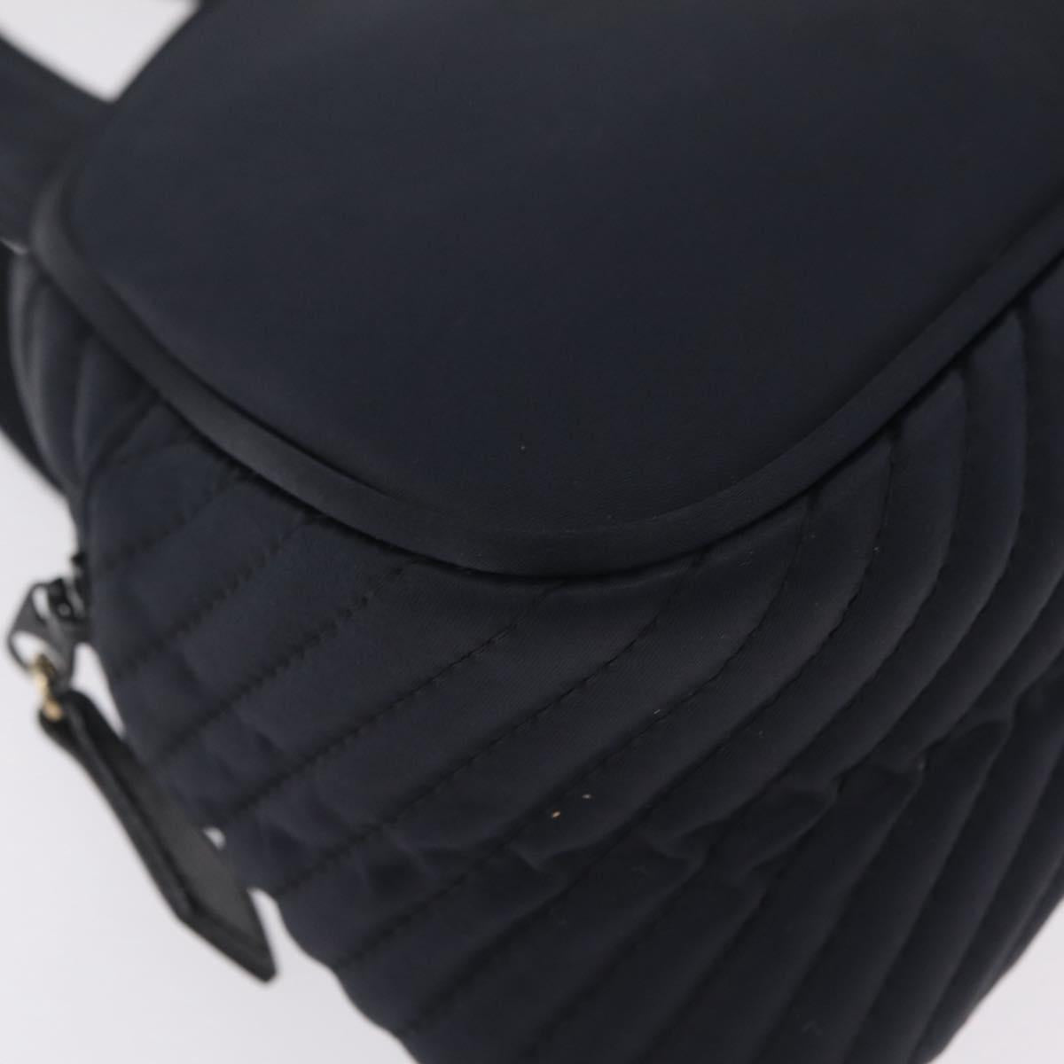 Saint Laurent Hand Bag Nylon Navy Silver Auth mr3139
