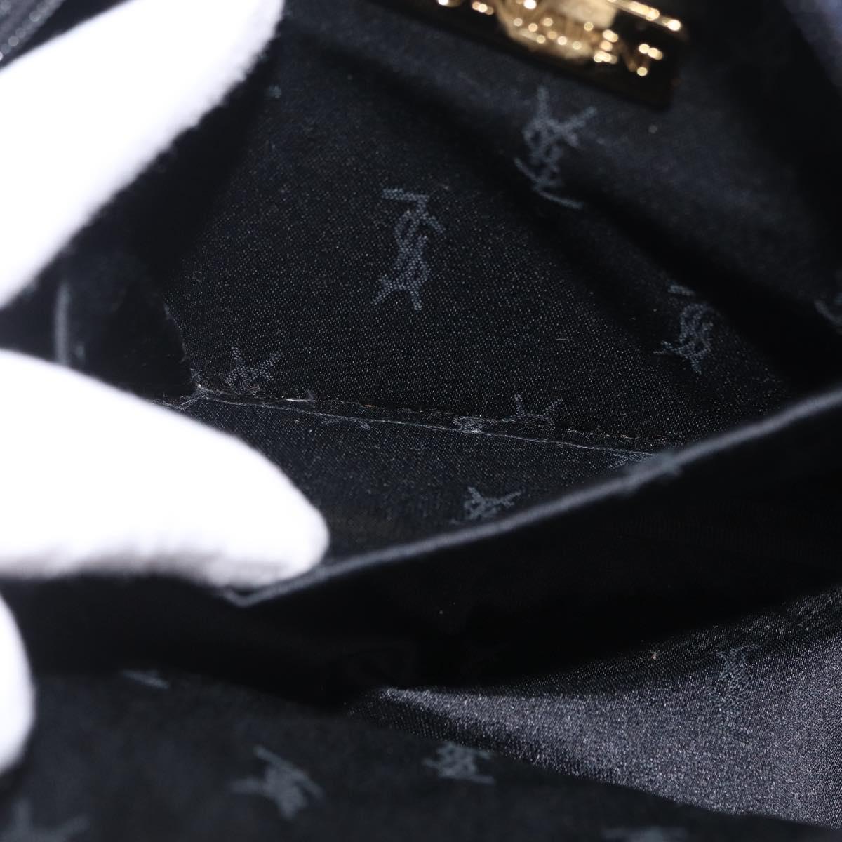 Saint Laurent Hand Bag Nylon Navy Silver Auth mr3139