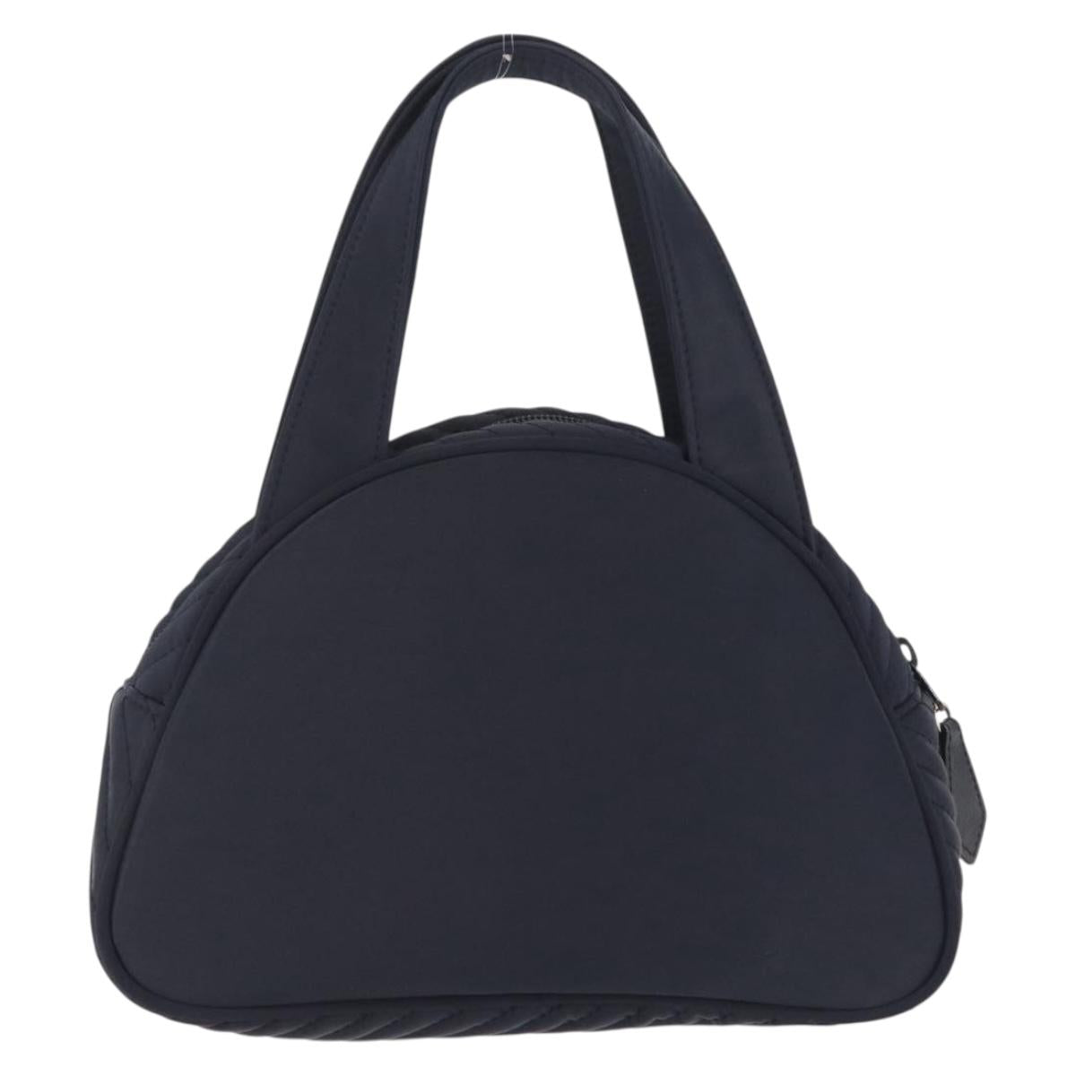 Saint Laurent Hand Bag Nylon Navy Silver Auth mr3139