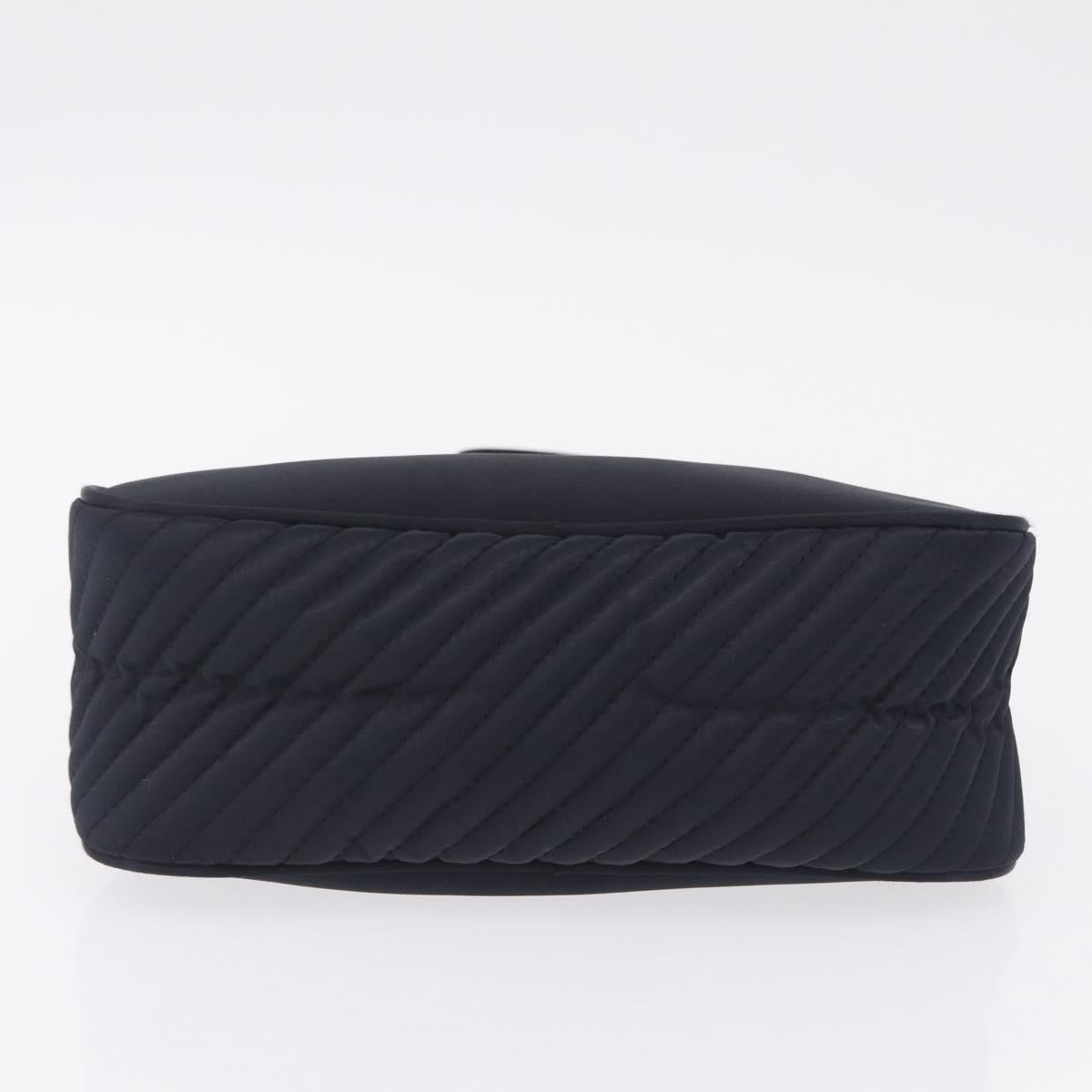 Saint Laurent Hand Bag Nylon Navy Silver Auth mr3139
