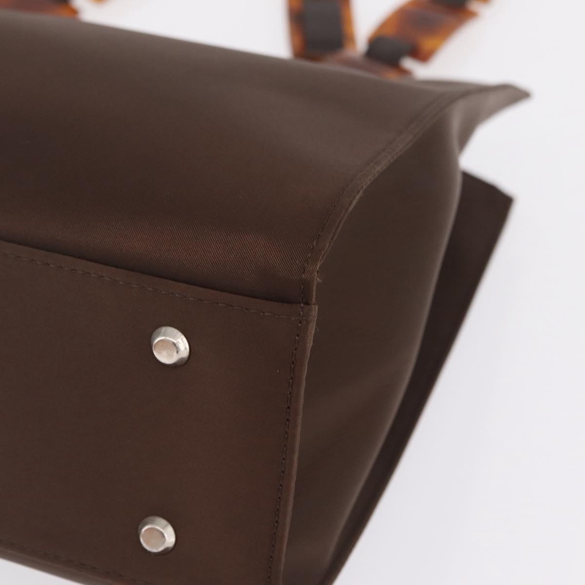 Saint Laurent Tote Bag Nylon Brown Auth mr3140