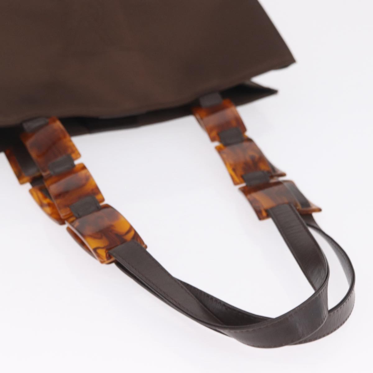 Saint Laurent Tote Bag Nylon Brown Auth mr3140
