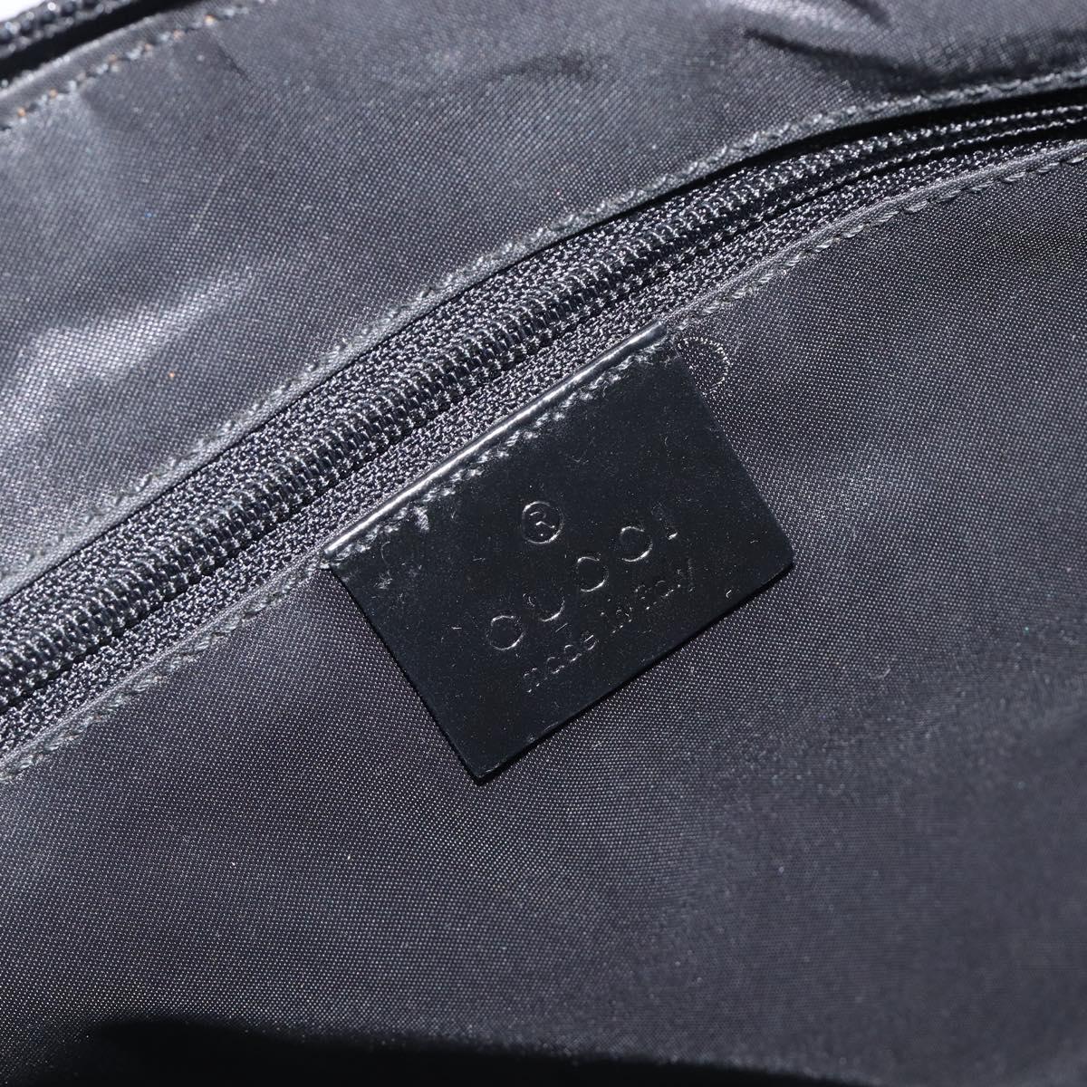GUCCI Shoulder Bag Patent leather Silver Black 001 3261 Auth mr3142