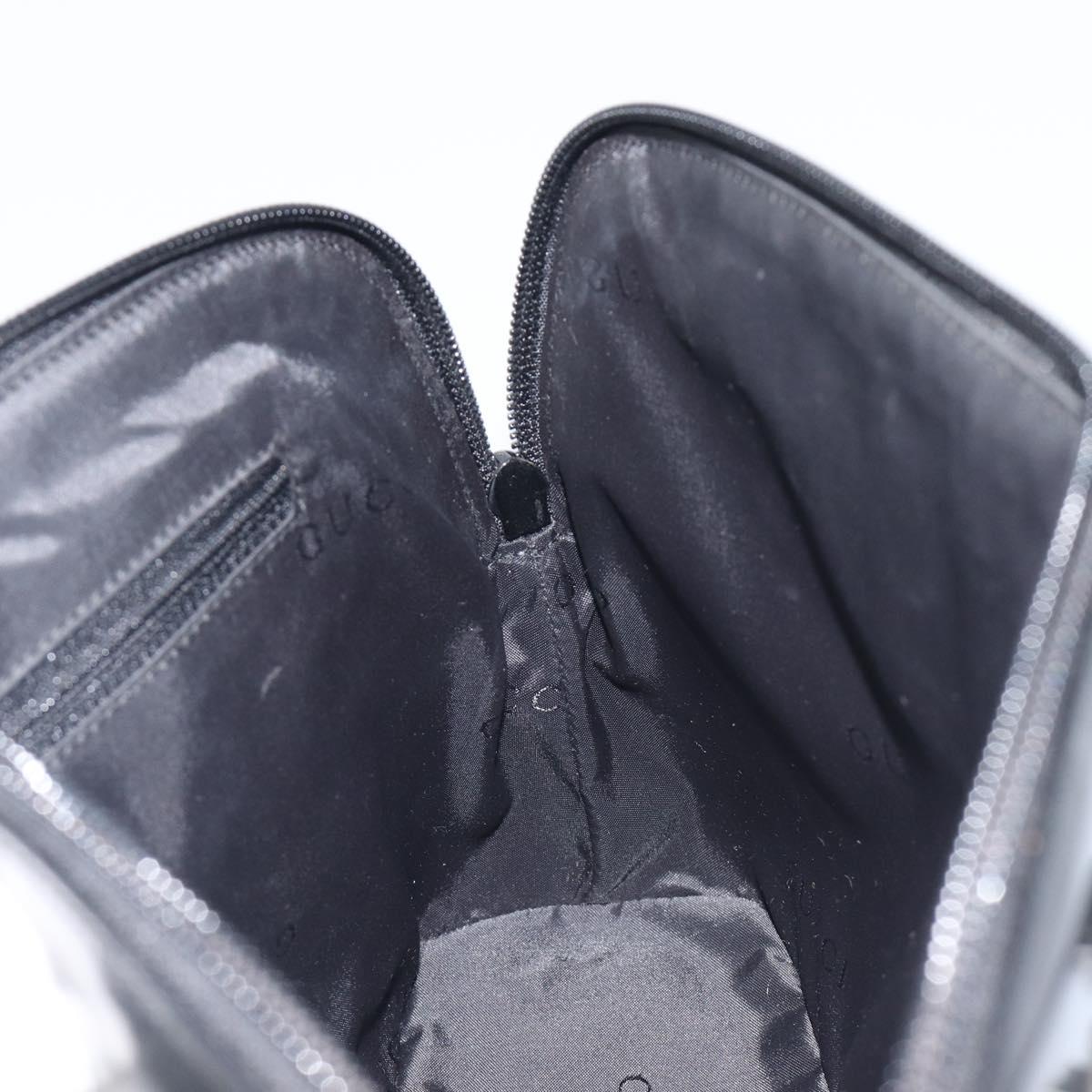 GUCCI Shoulder Bag Patent leather Silver Black 001 3261 Auth mr3142