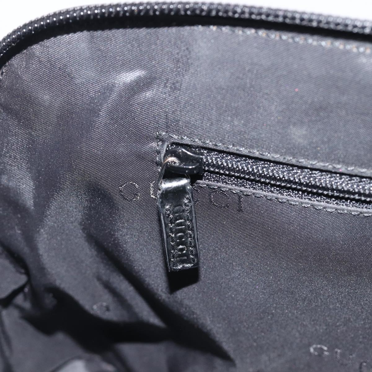 GUCCI Shoulder Bag Patent leather Silver Black 001 3261 Auth mr3142